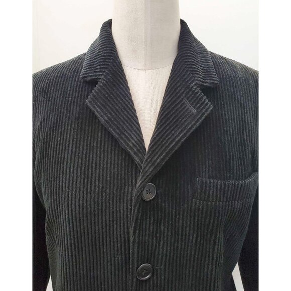Ralph Lauren Purple Label Womens Boyfriend Corduroy Blazer Jacket Black Cashmere - Picture 1 of 12